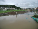 台風で水没した発掘現場